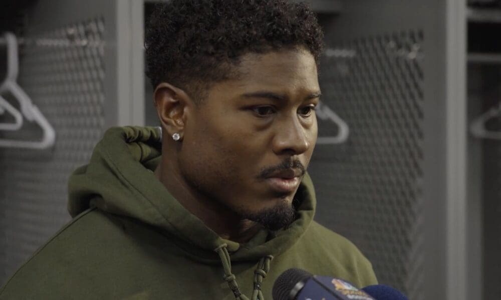 New England Patriots cornerback Jonathan Jones talks to reporters after the team's Week 15 loss to the Arizona Cardinals